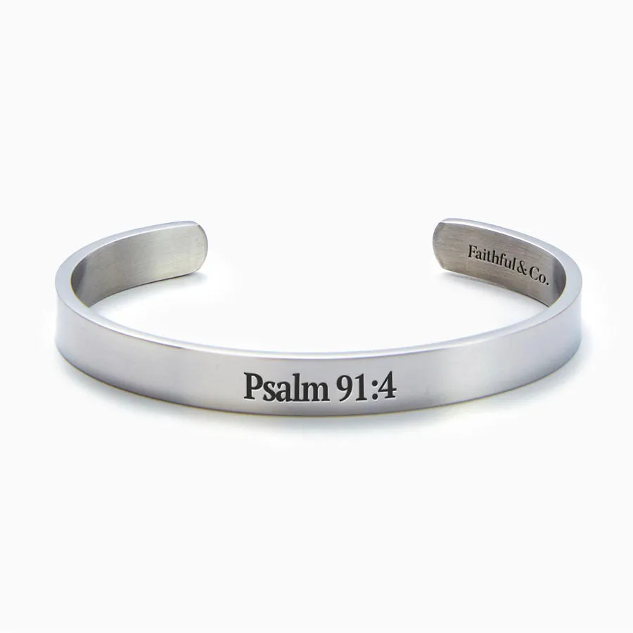 Psalm 91:4 Cuff Bracelet