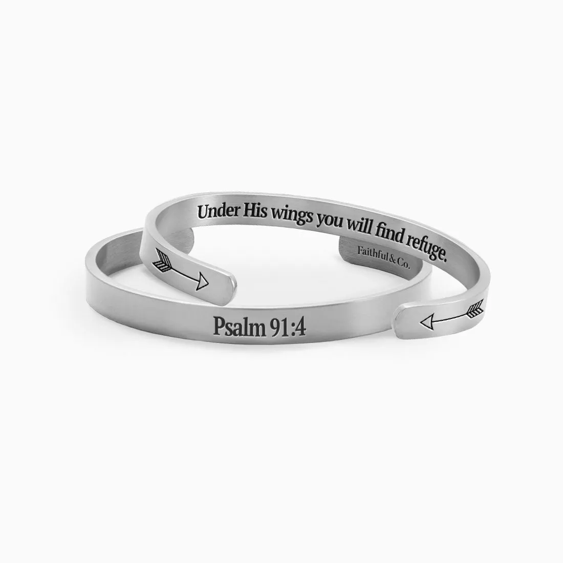 Psalm 91:4 Cuff Bracelet