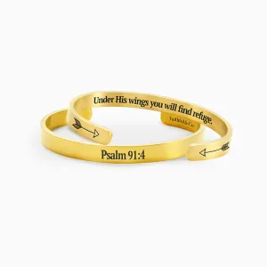 Psalm 91:4 Cuff Bracelet