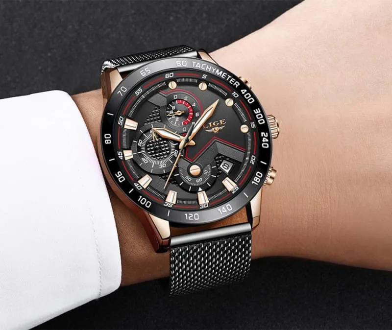 Quartz Watch Luminous Waterproof Round For Men