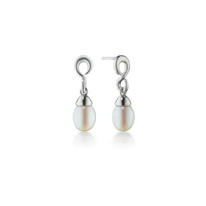 "The Twist" Pearl Drop Infinity Earrings