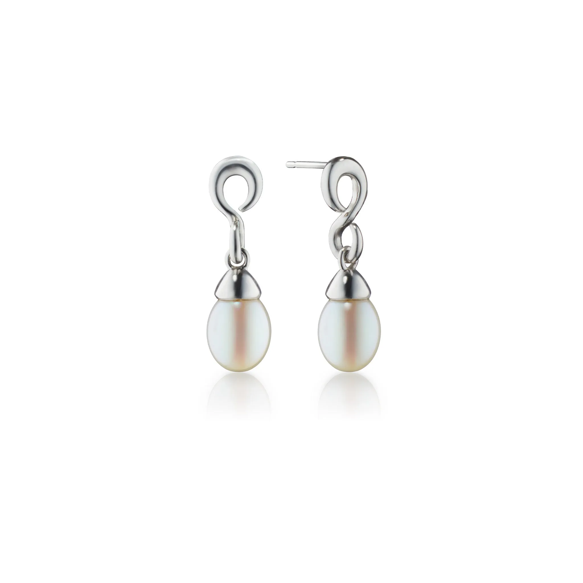 "The Twist" Pearl Drop Infinity Earrings