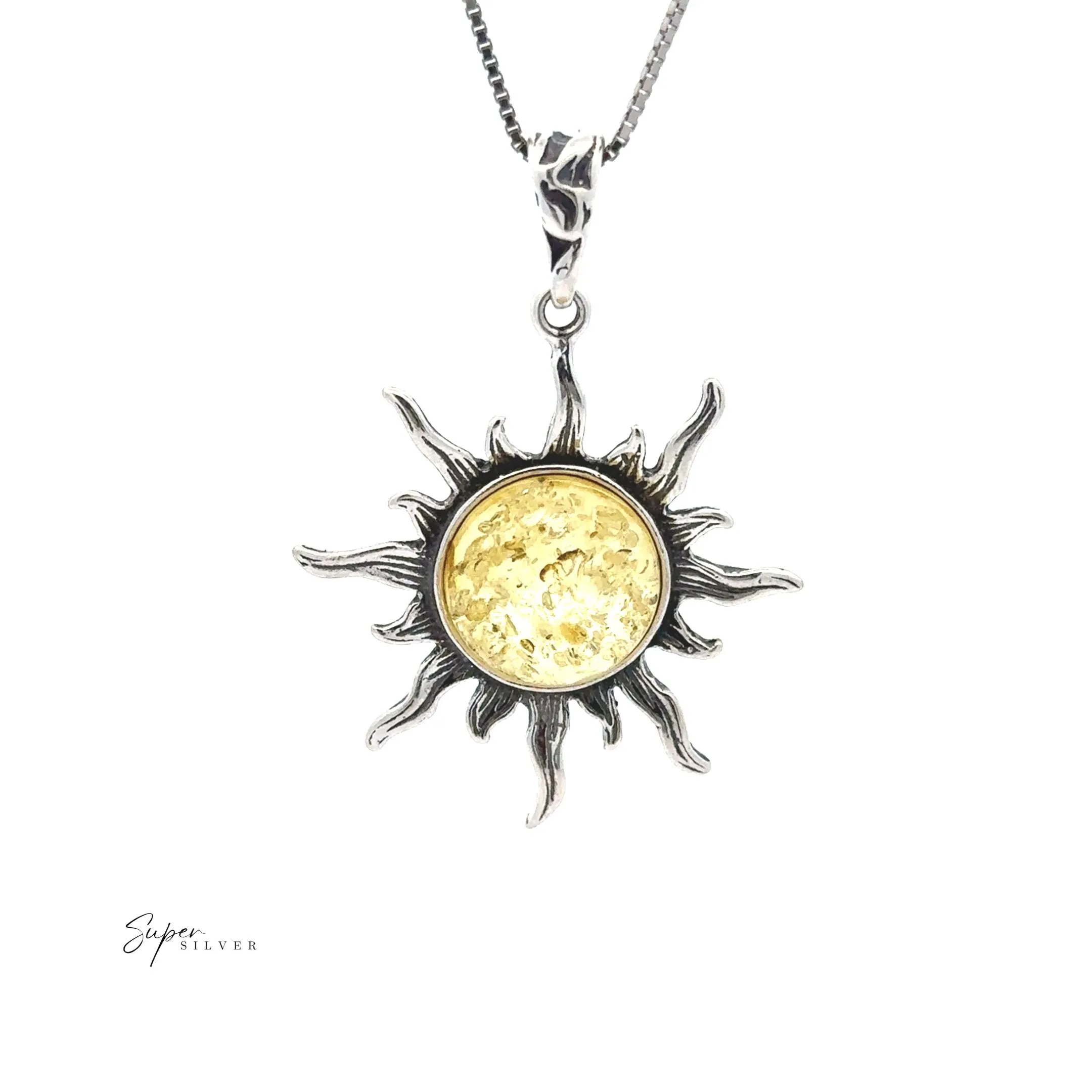 Radiant Amber Sun Pendant