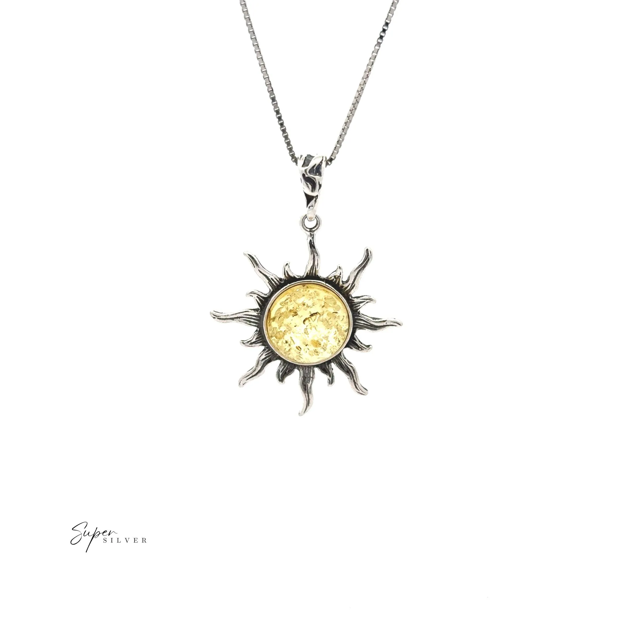 Radiant Amber Sun Pendant