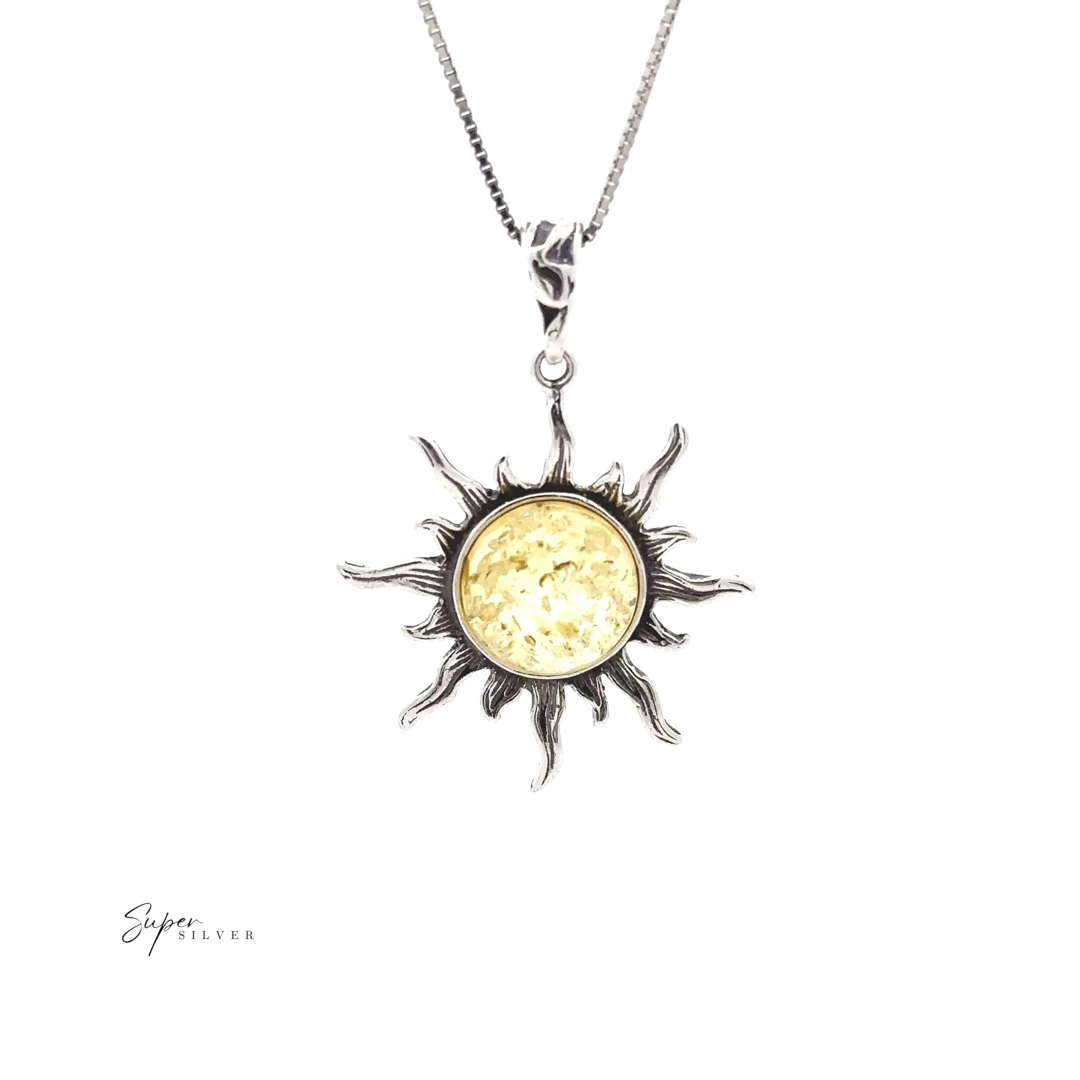 Radiant Amber Sun Pendant