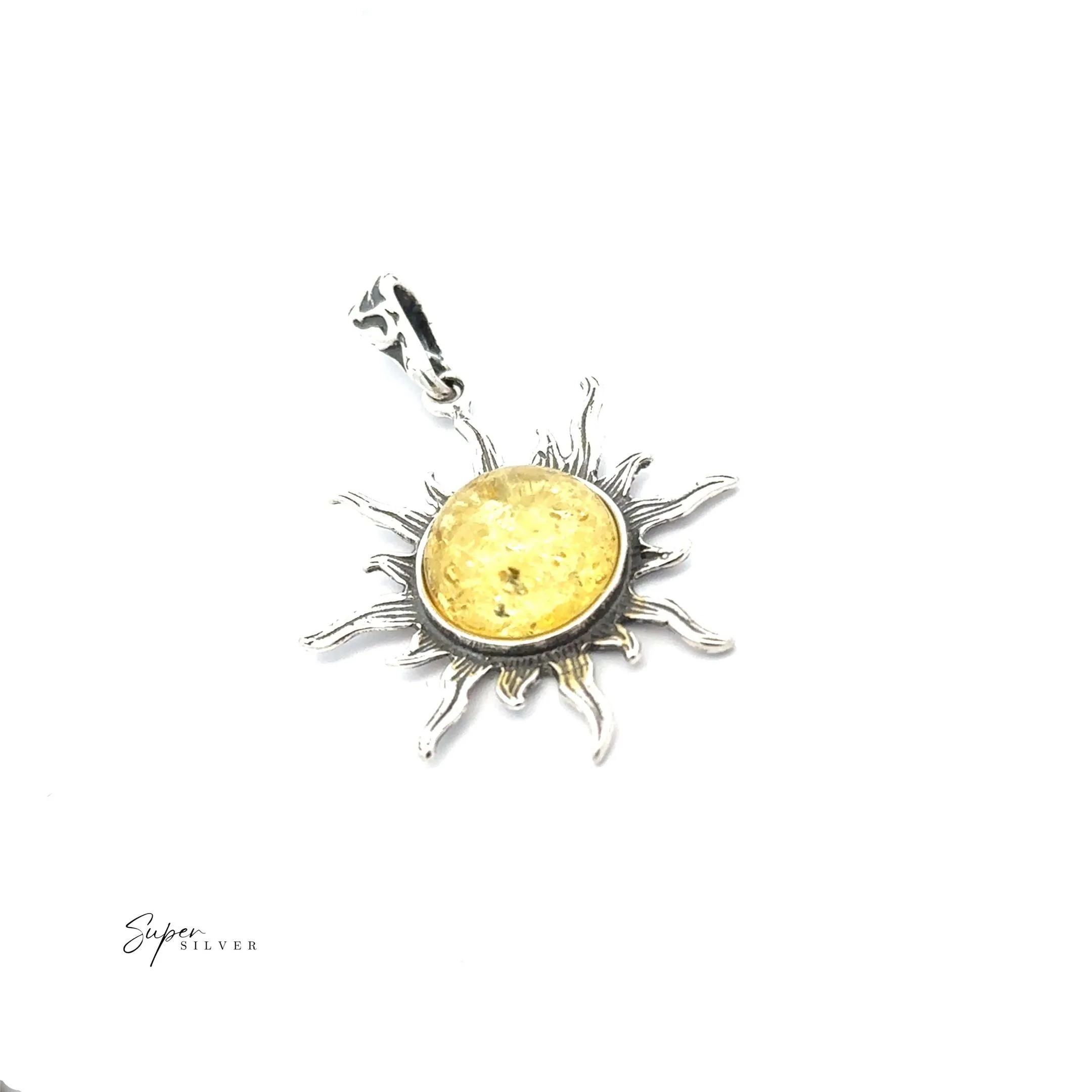 Radiant Amber Sun Pendant