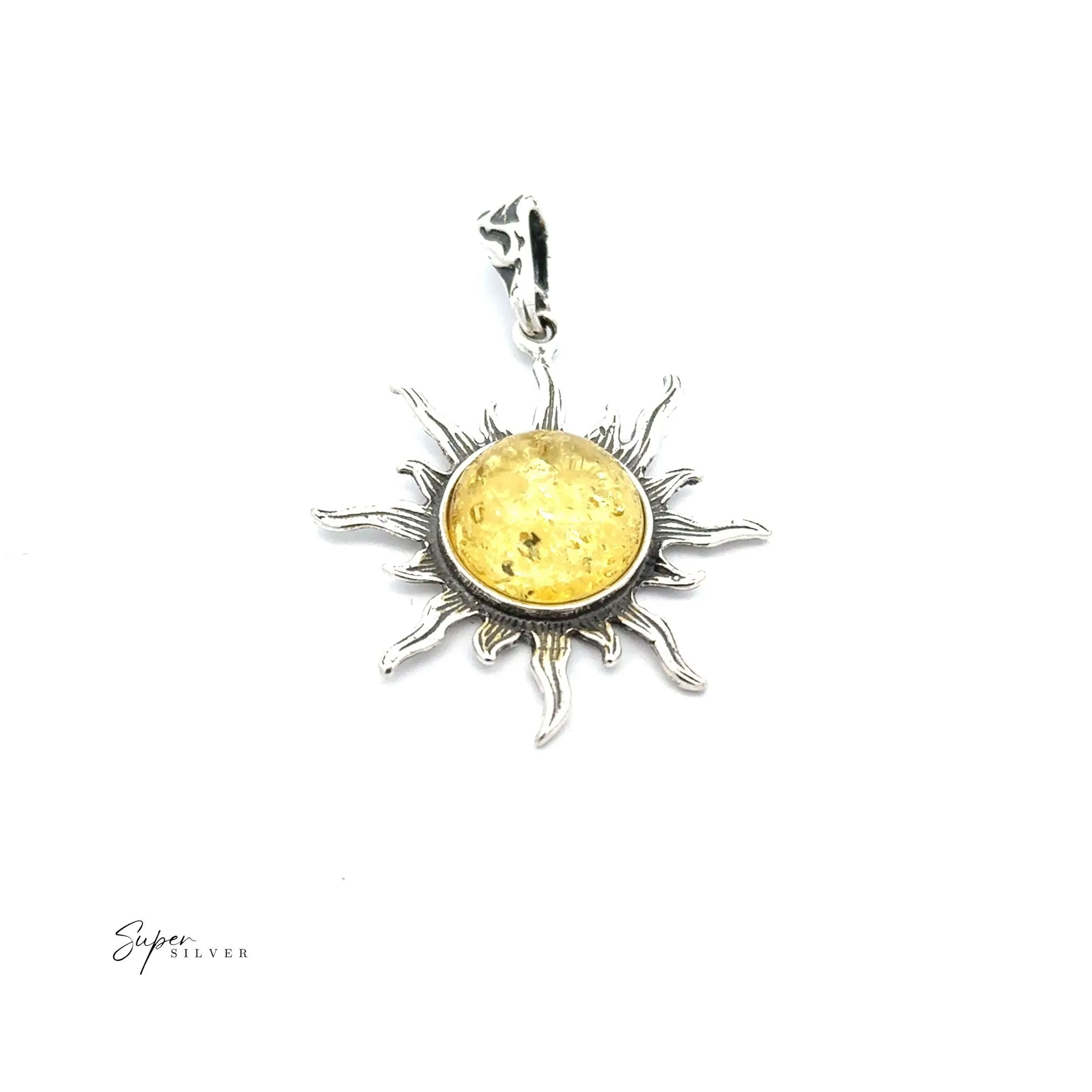 Radiant Amber Sun Pendant