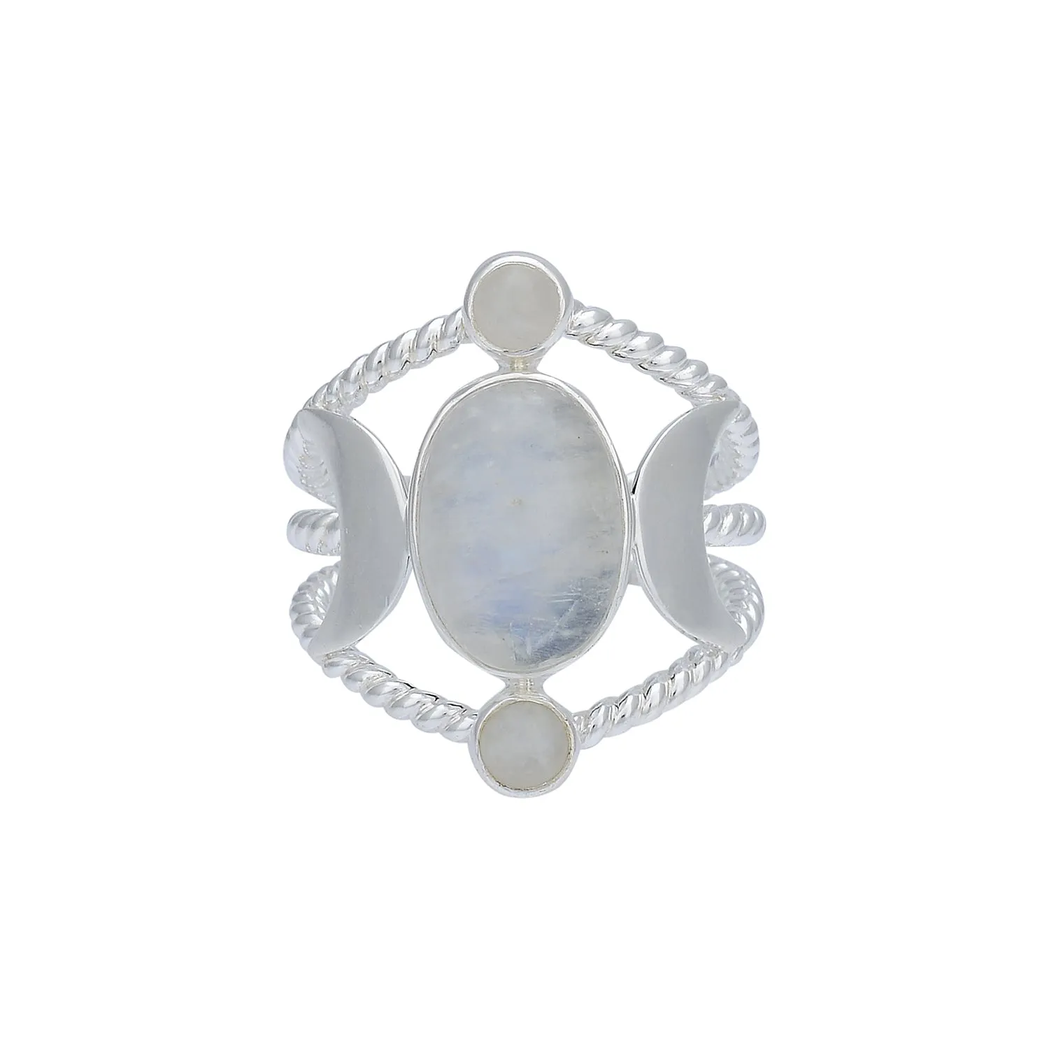 Raina Sterling Silver Rainbow Moonstone Ring