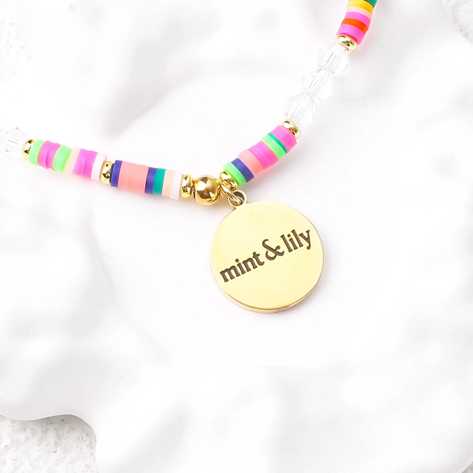 Rainbow Disc Bead Bracelet for Mom & Grandma