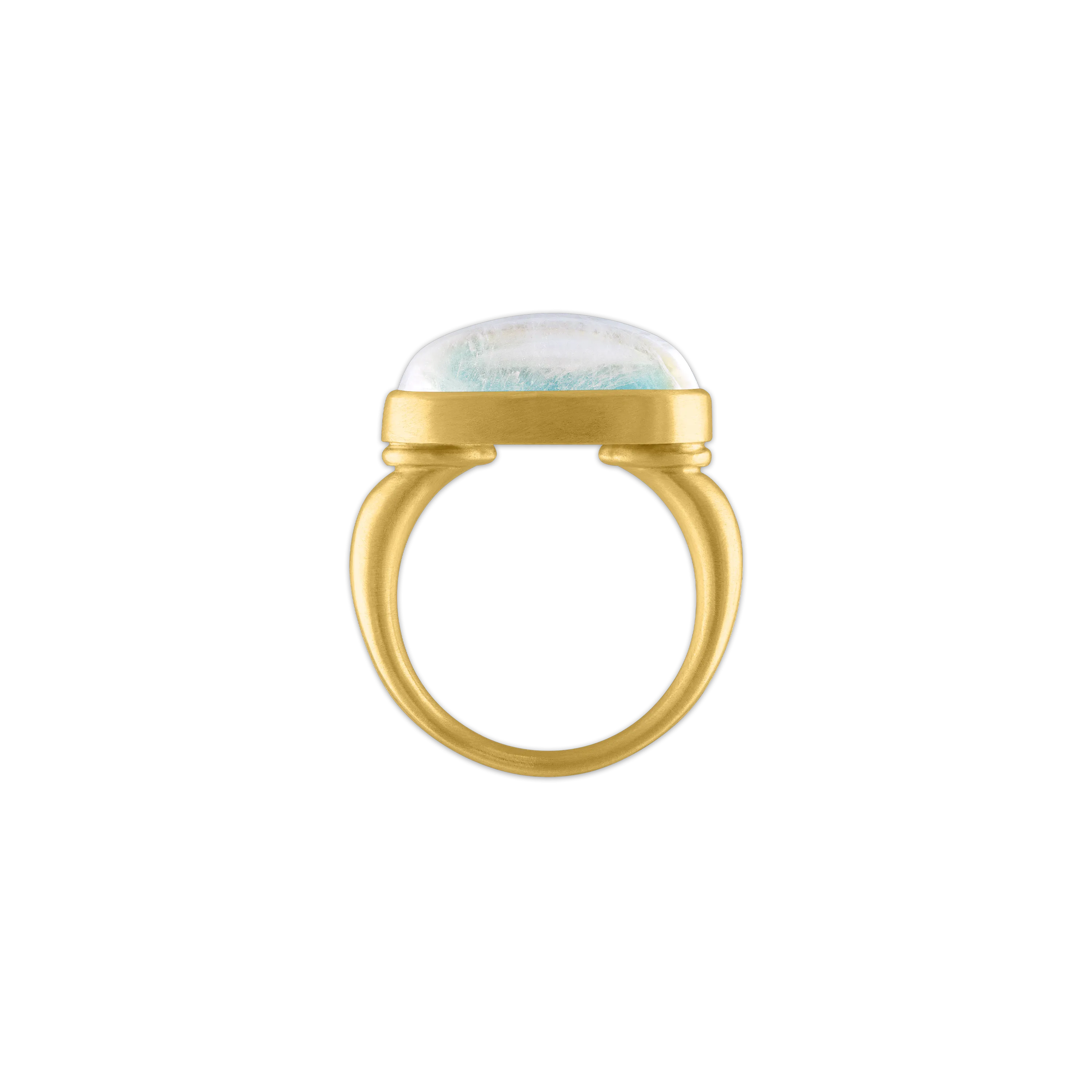 Rainbow Moonstone Tegula Ring