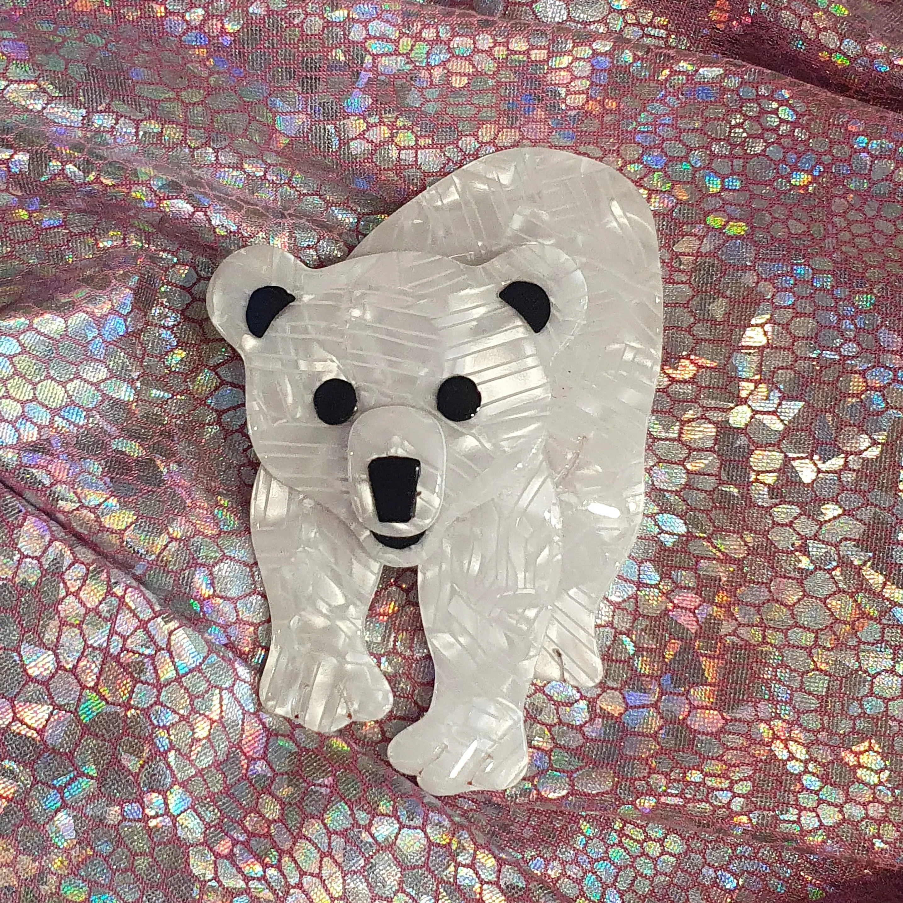 Reserved: Lea Stein Polar Bear brooch