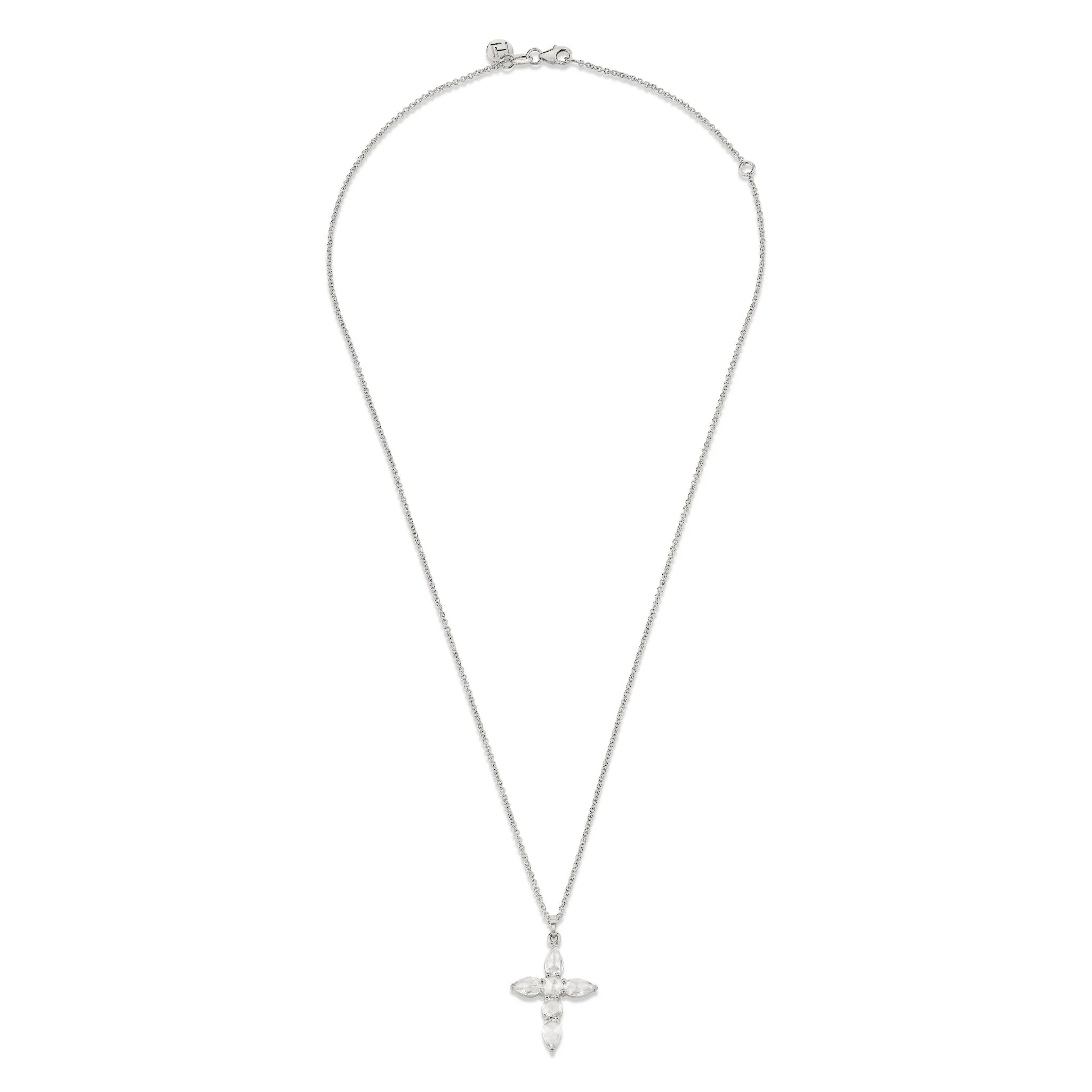 Rose Cut Diamond Faith Pendant Necklace