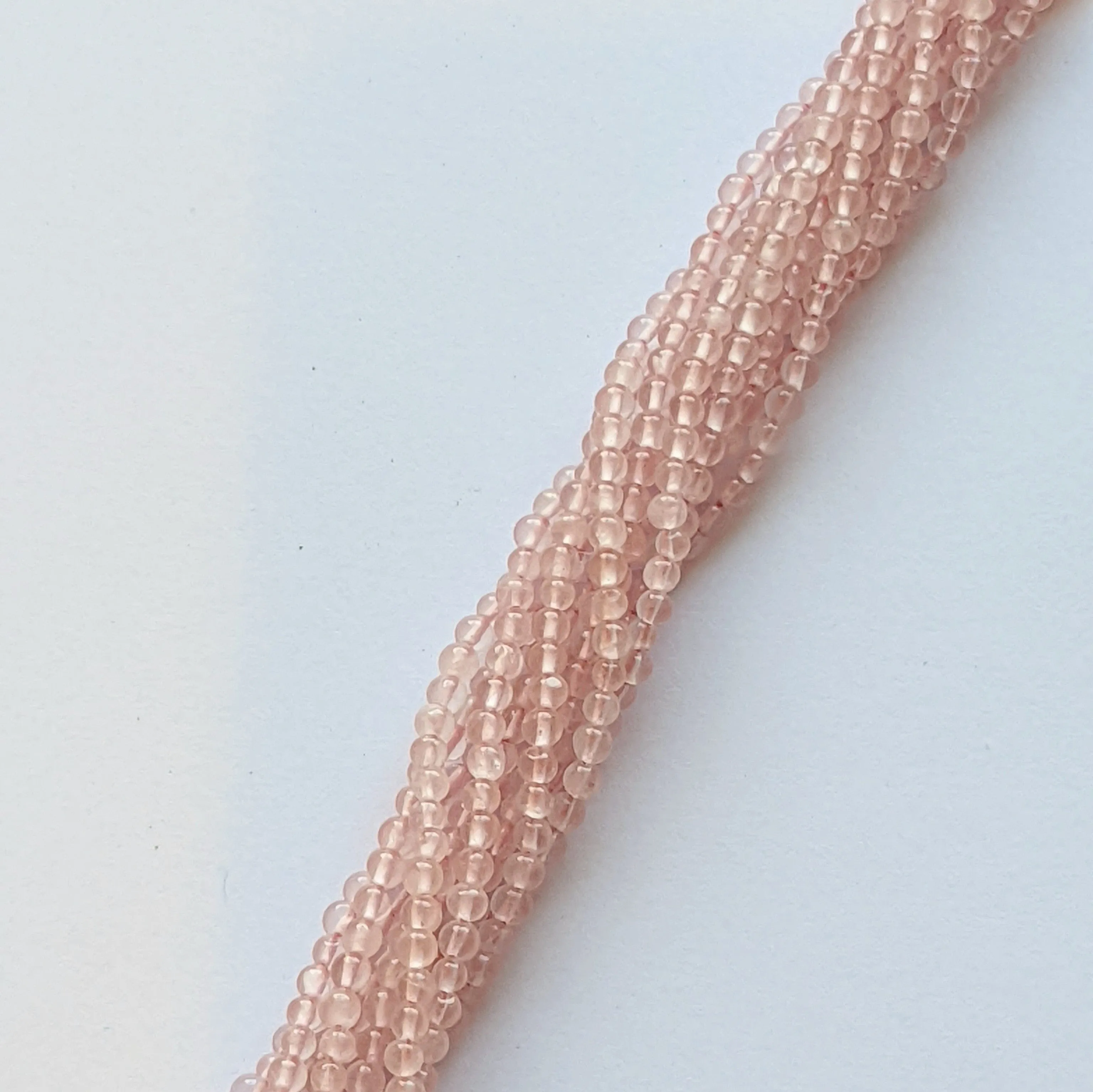 Rose Quartz 3mm Round Beads 15" Strand