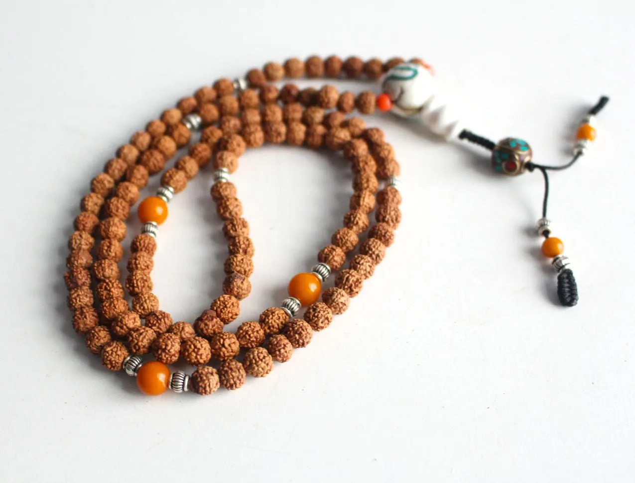 Shiva Rudraksha Mala with Conch Guru