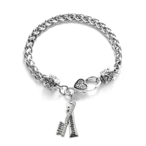 Silver Dental Charm Braided Bracelet