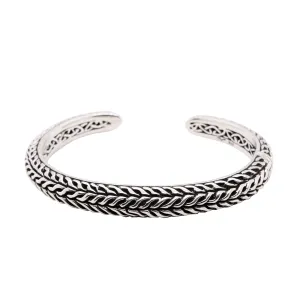 Silver Kick Cuff Bangle Small