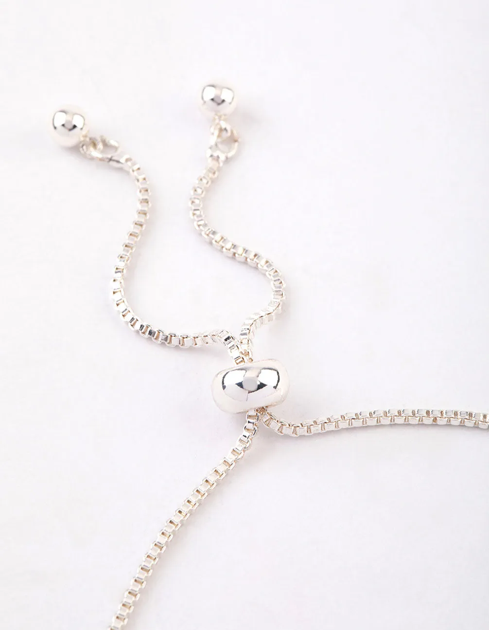 Silver Plated Round Cubic Zirconia Toggle Tennis Bracelet