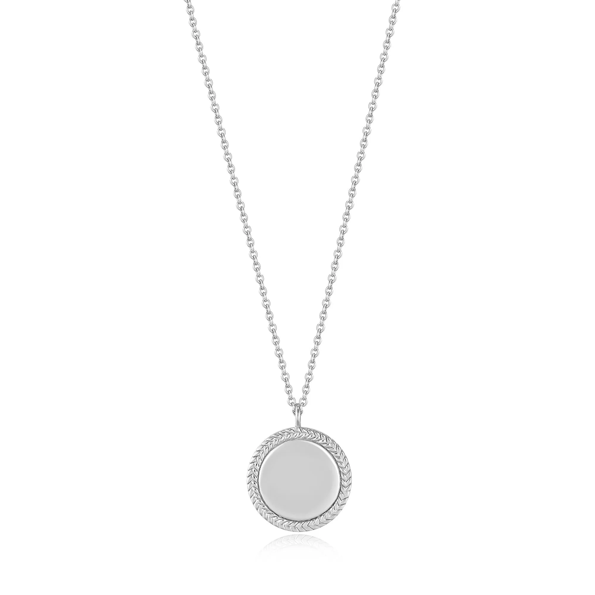 Silver Rope Disc Necklace