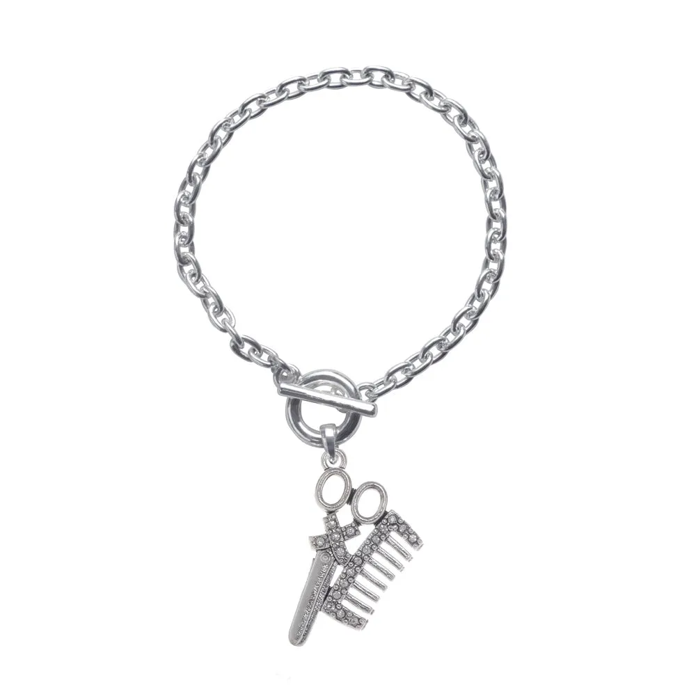 Silver Stylist Charm Toggle Bracelet