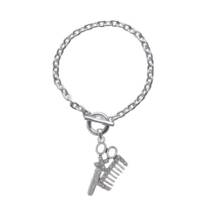 Silver Stylist Charm Toggle Bracelet