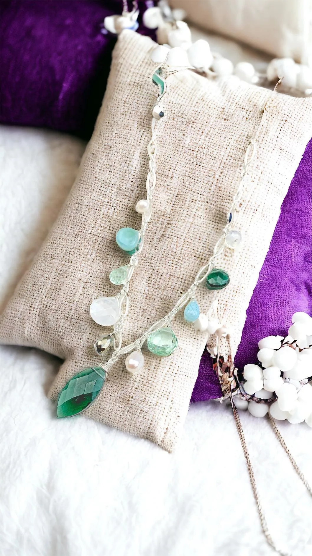 Siren Emerald Quartz & Gemstone Medley Necklace