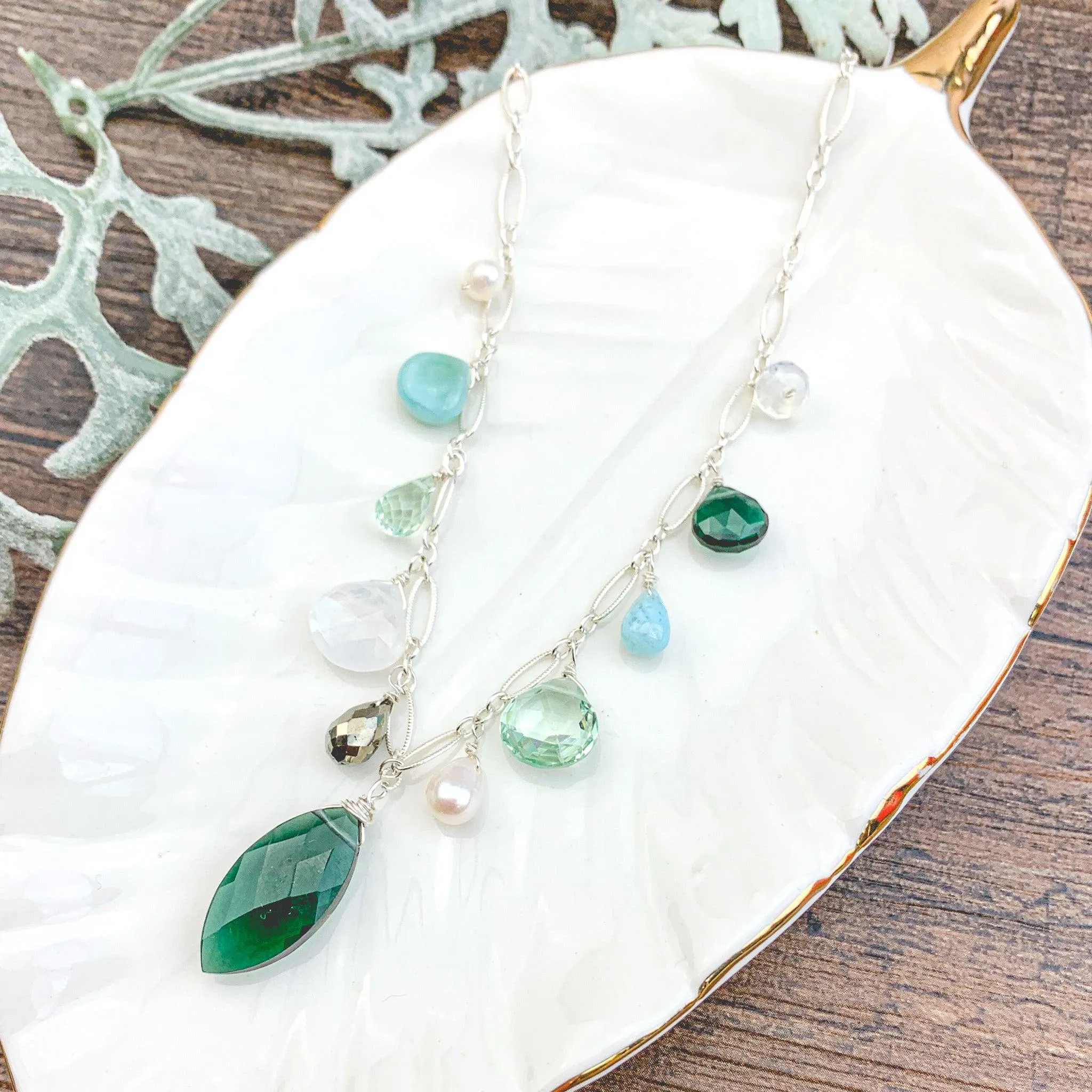 Siren Emerald Quartz & Gemstone Medley Necklace