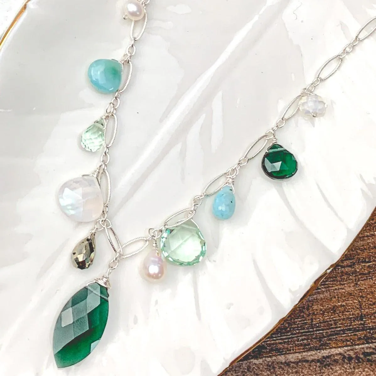 Siren Emerald Quartz & Gemstone Medley Necklace