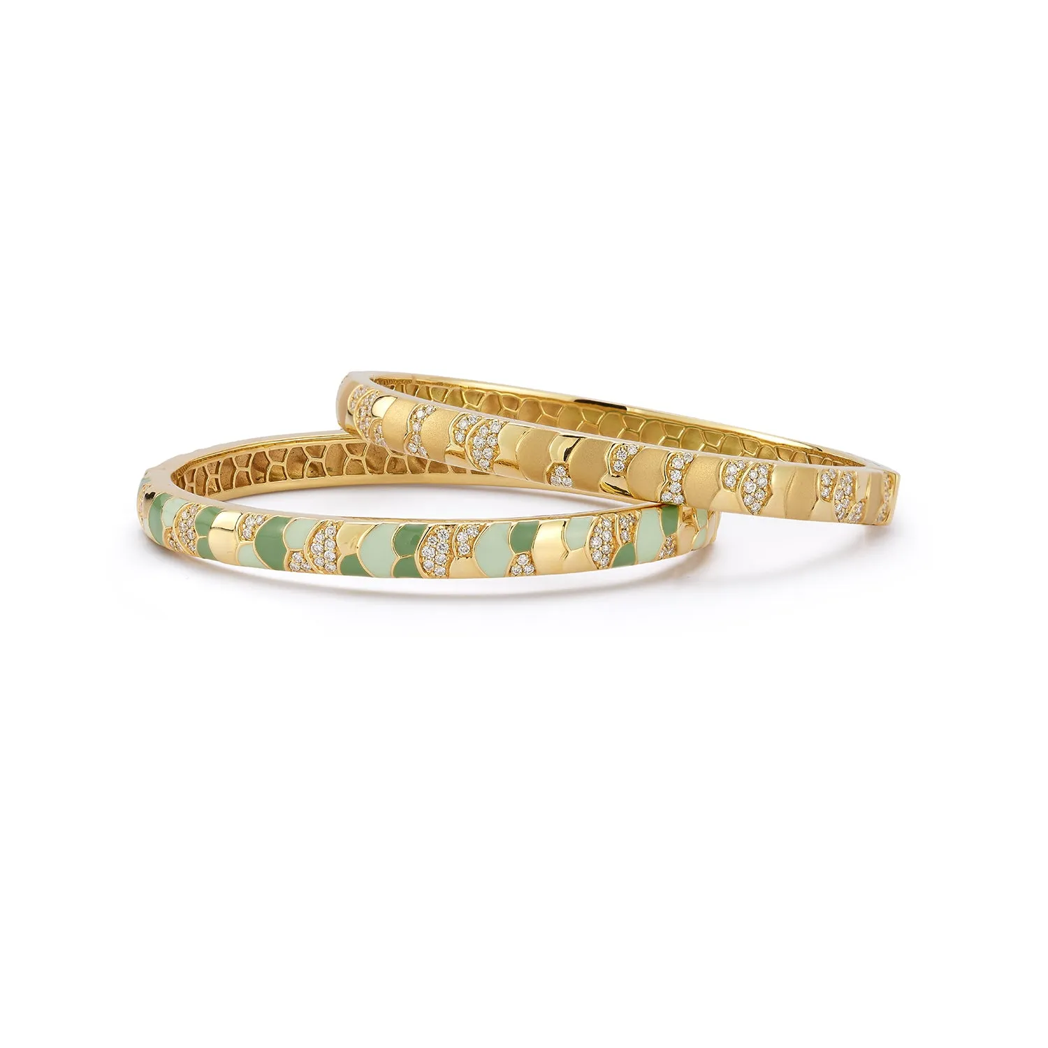 Slim Aegean Cuff - Enamel and Diamonds