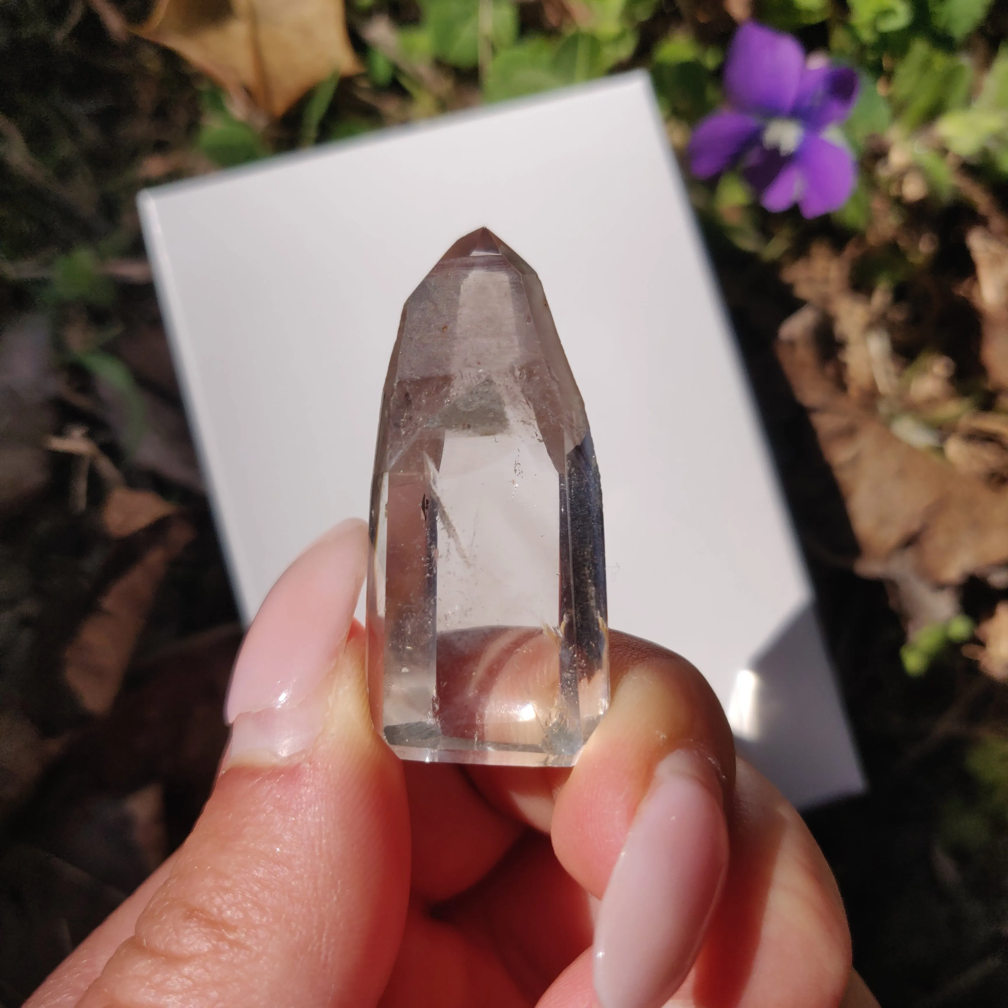 Smoky Garden Quartz Point, Lodolite Point (#9G)