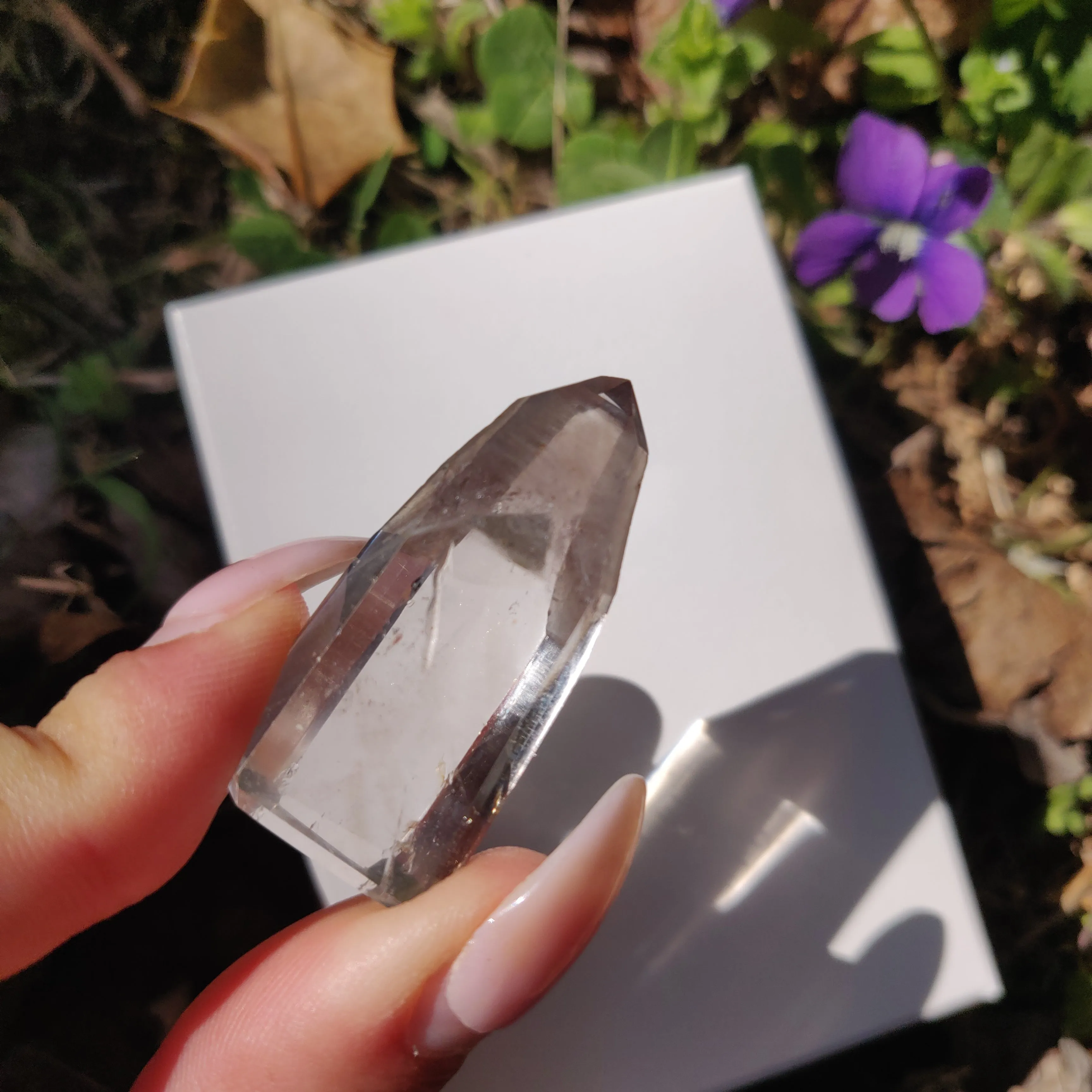 Smoky Garden Quartz Point, Lodolite Point (#9G)