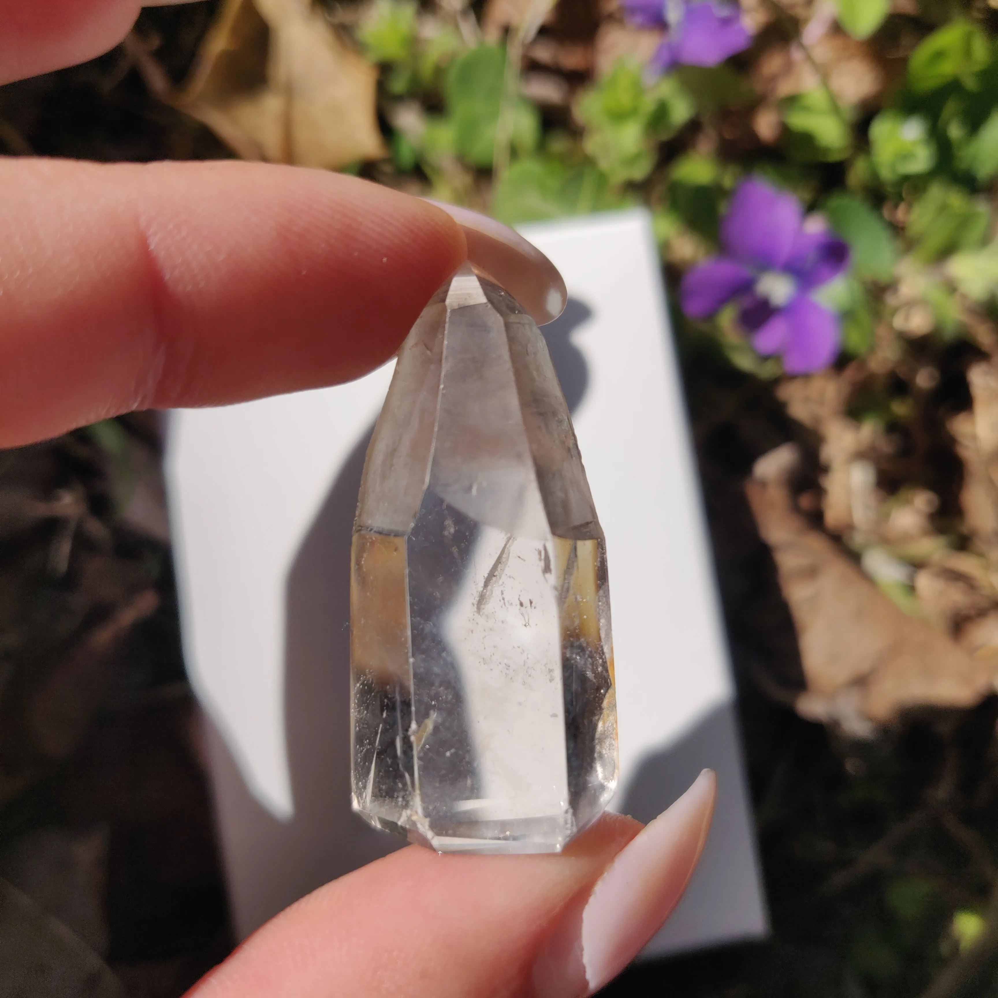 Smoky Garden Quartz Point, Lodolite Point (#9G)