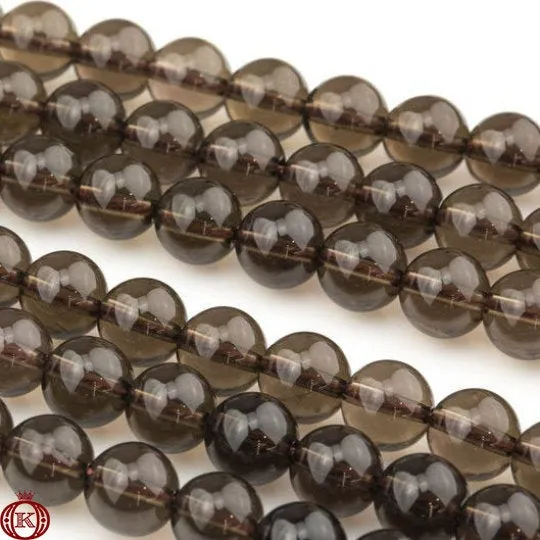 Smoky Quartz Beads Smooth Round