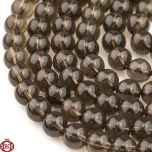 Smoky Quartz Beads Smooth Round