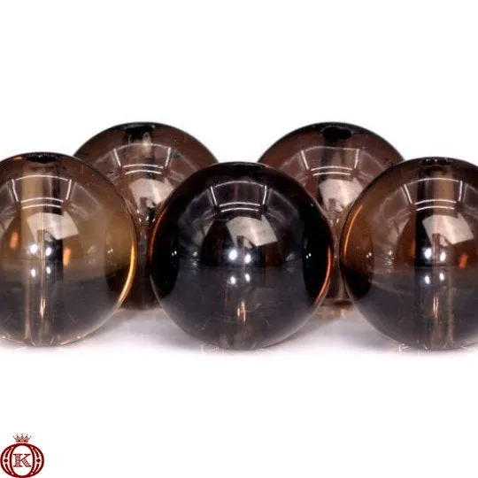 Smoky Quartz Beads Smooth Round