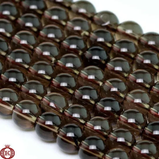 Smoky Quartz Beads Smooth Round