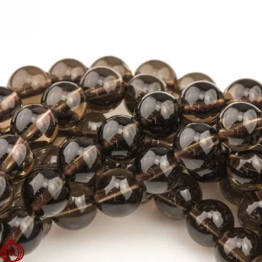 Smoky Quartz Beads Smooth Round