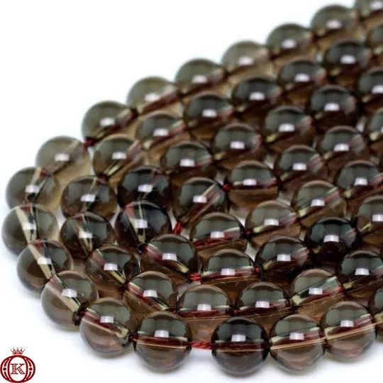 Smoky Quartz Beads Smooth Round