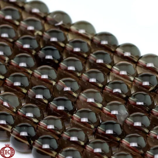 Smoky Quartz Beads Smooth Round