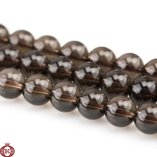 Smoky Quartz Beads Smooth Round