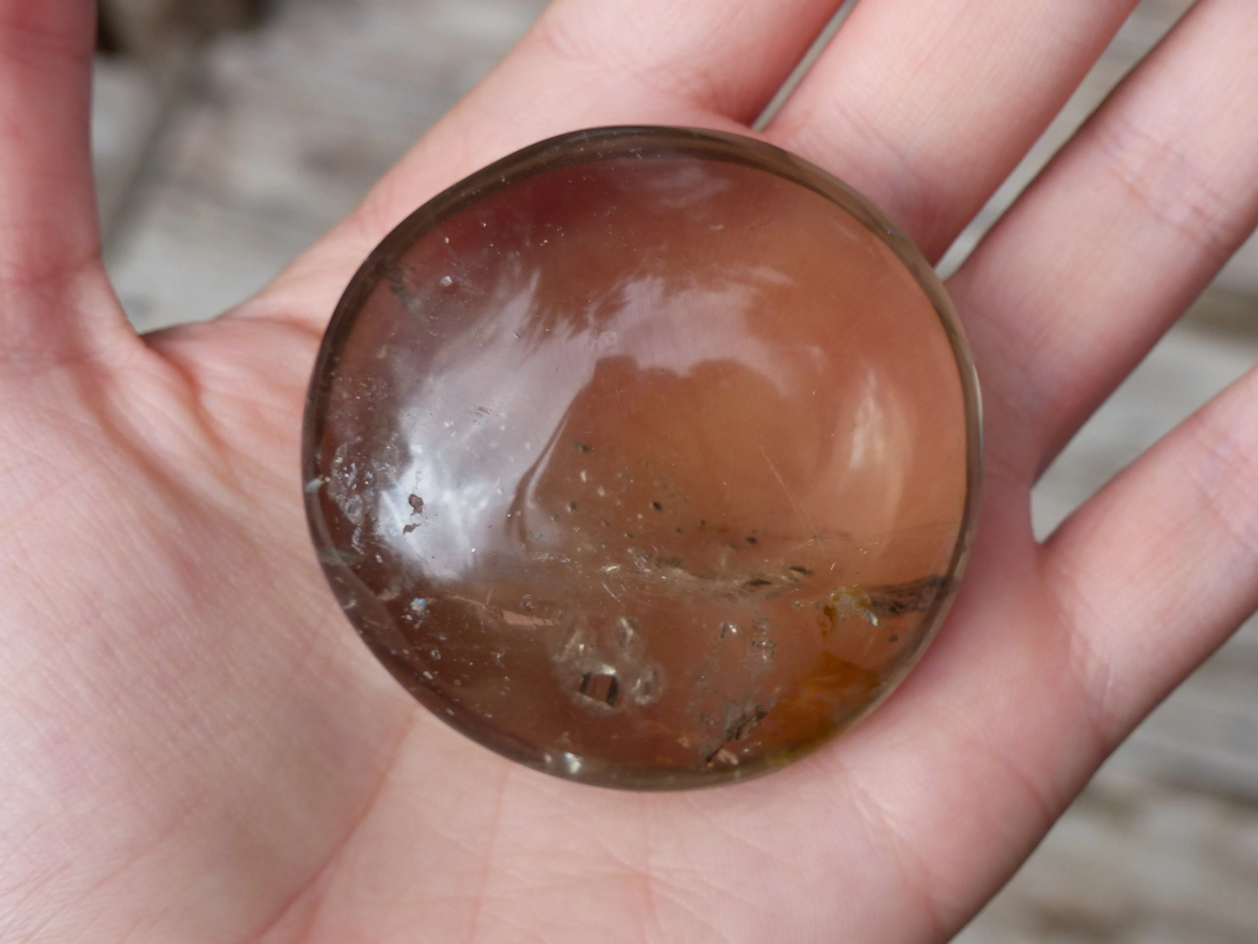 Smoky Quartz Palm Stone (#6)