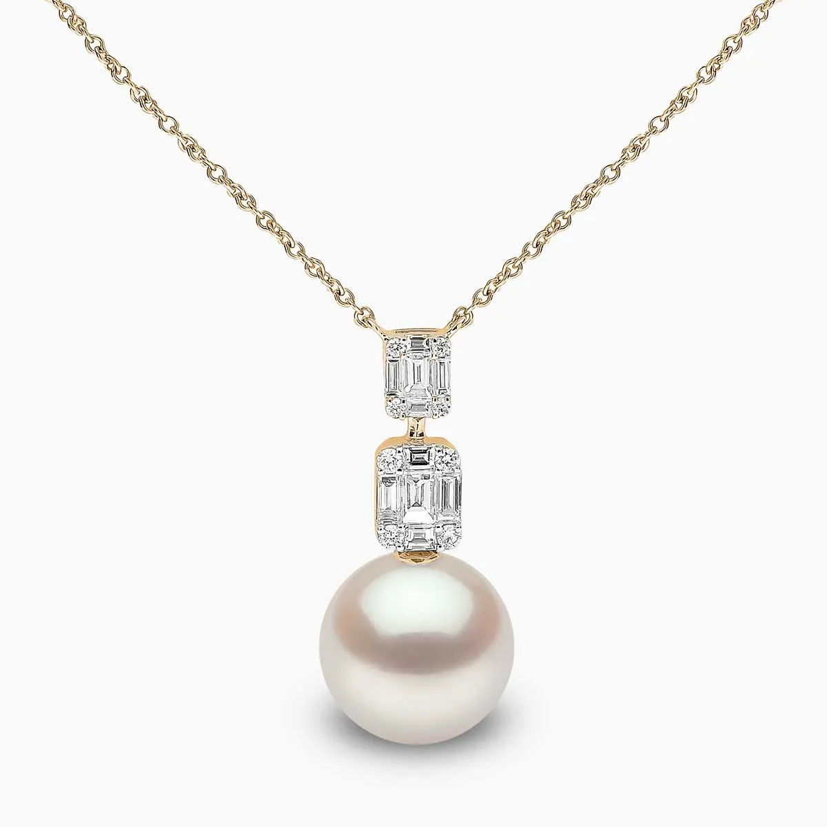 Starlight 18K Gold Pearl and Diamond Drop Lunar Pendant