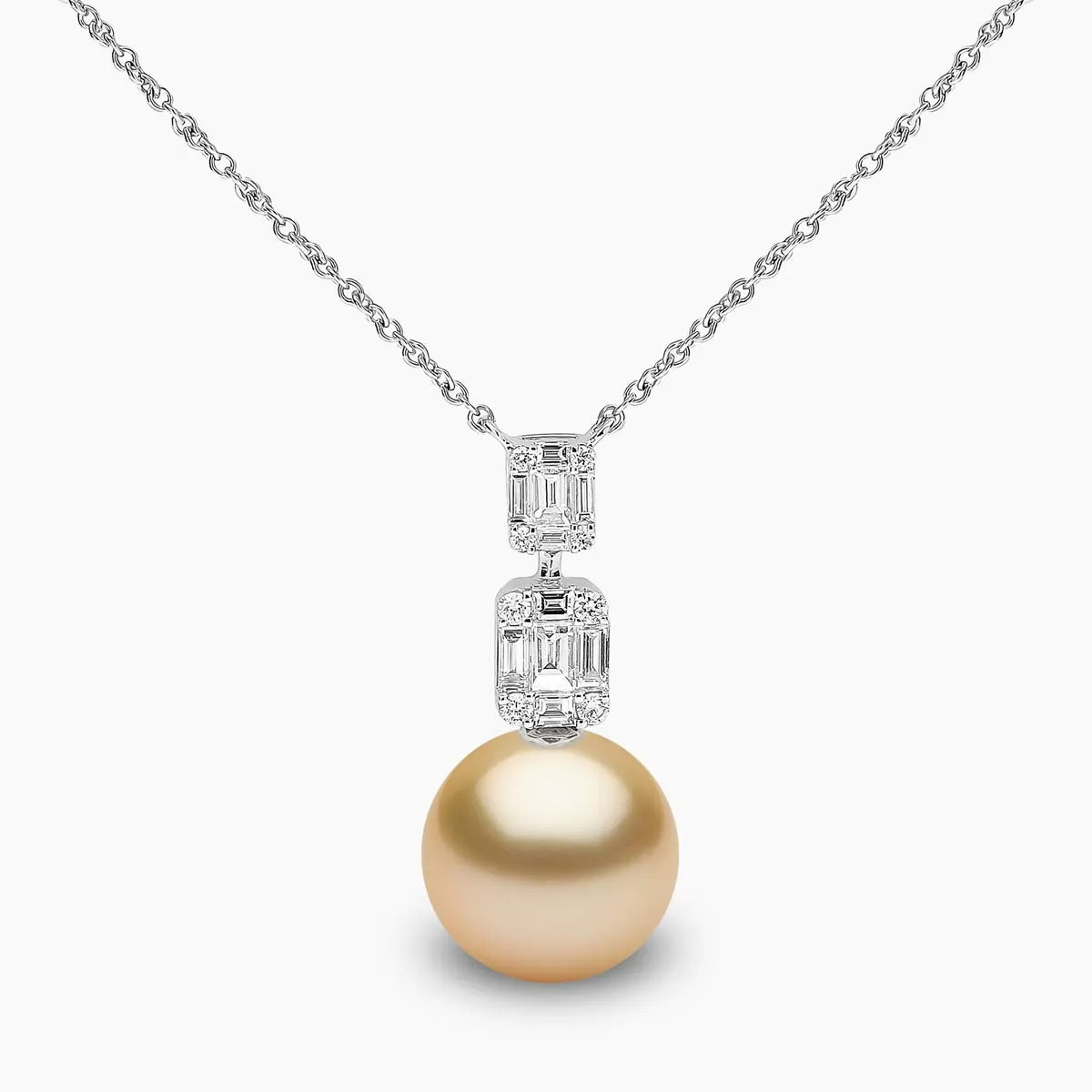 Starlight 18K Gold Pearl and Diamond Drop Lunar Pendant