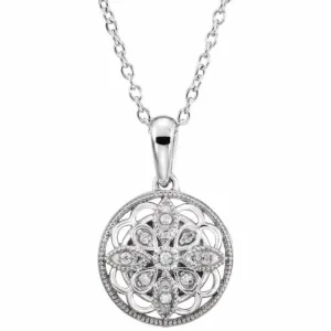 Sterling Silver .05 CTW Natural Diamond 18" Necklace