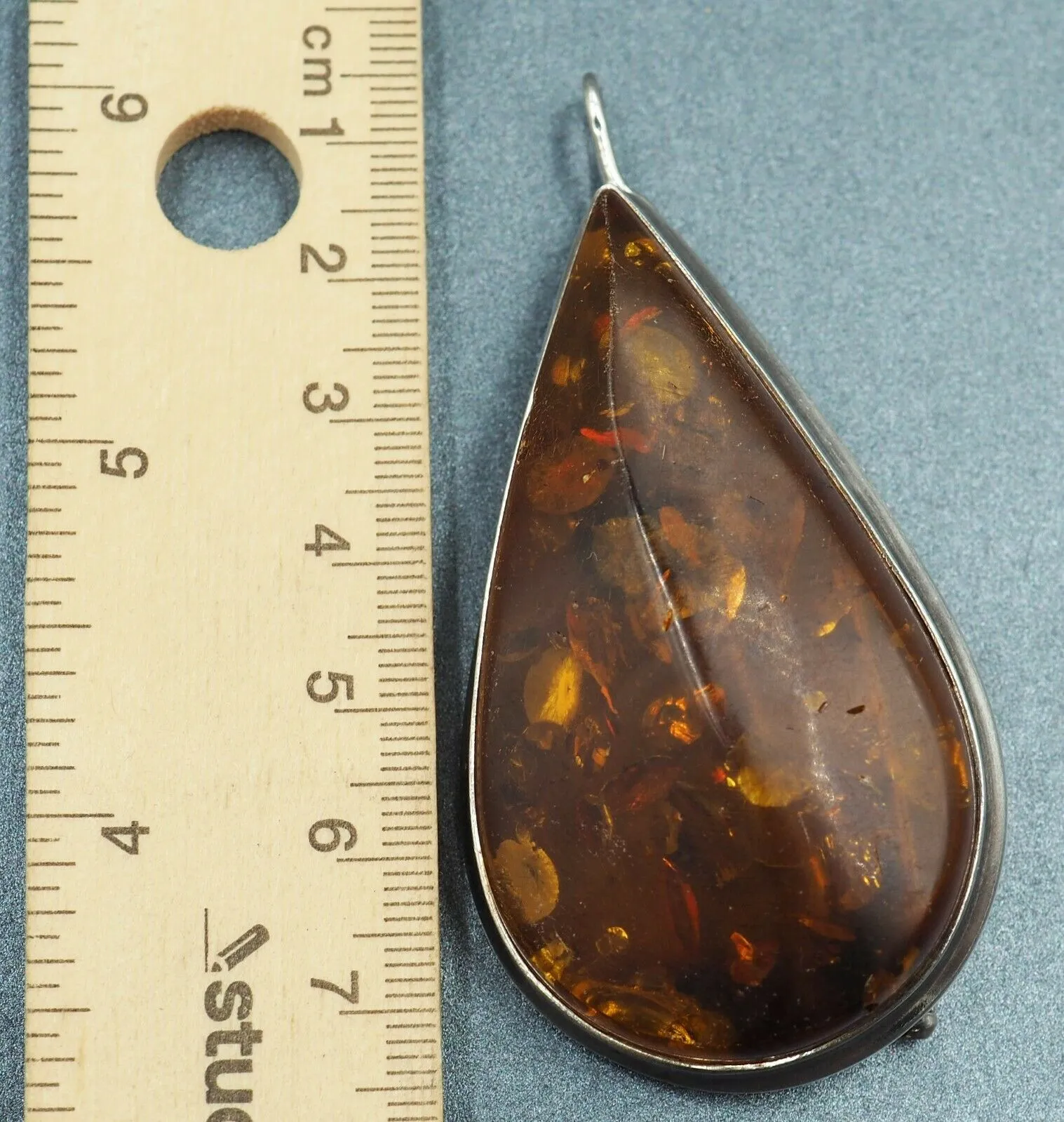 Sterling Silver Amber Pendant/Brooch