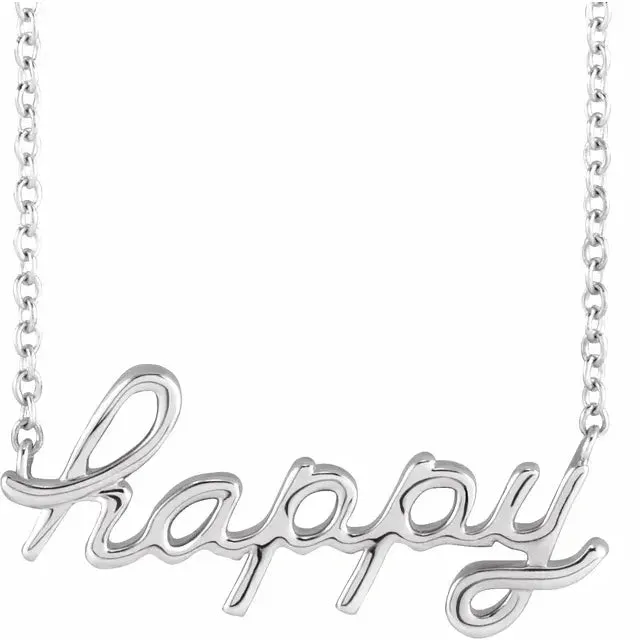 Sterling Silver Happy 18" Necklace