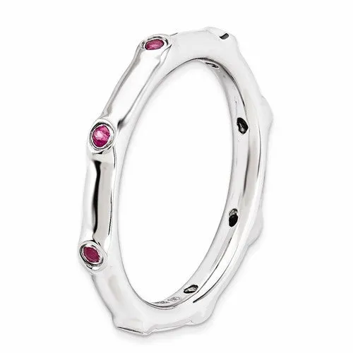 Sterling Silver Stackable Expressions Created Ruby Ring