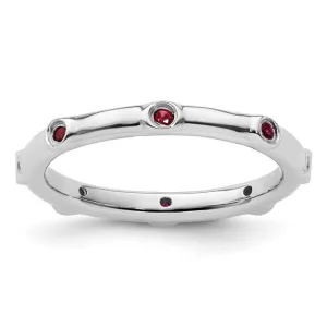 Sterling Silver Stackable Expressions Created Ruby Ring