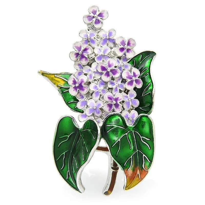 TEEK - Enamel Lilac Flower Brooches