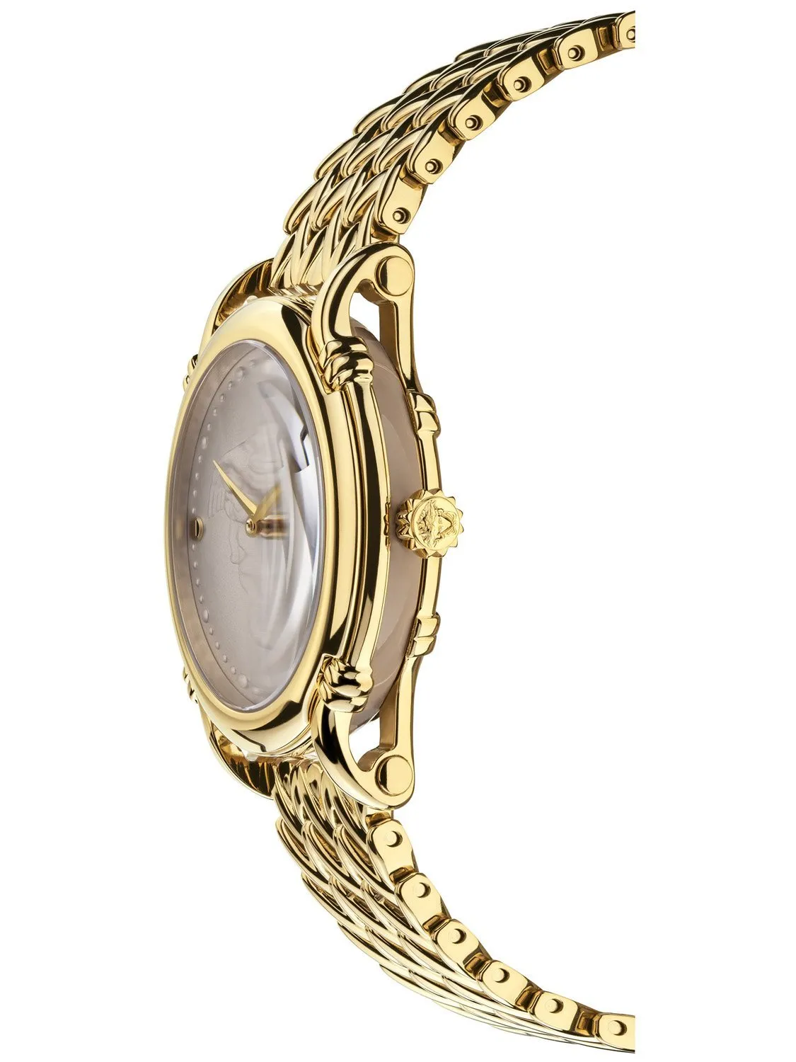 Versace SAFETY PIN 34mm Gold / Ivory Dial Womens Watch VEPN520