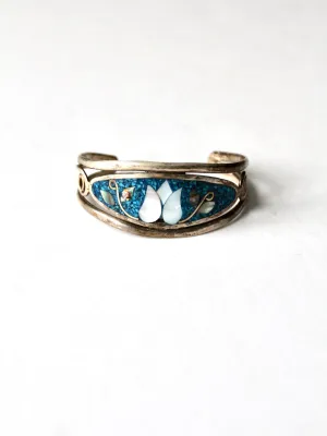 vintage abalone shell cuff bracelet